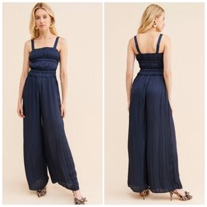 Anthropologie Current Air Smocked Jumpsuit